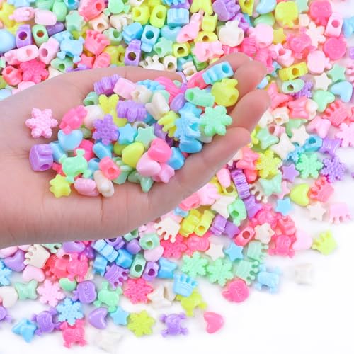 IOOLEEM Shaped Pony Beads,700pcs Beads for Bracelets Making, Friendship Bracelets & Jewelry Making. - color: Candy-colored