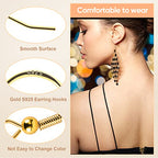 XKCWXY 160Pcs 925 Gold Hypoallergenic Earring Hooks and 2 Style Clear Silicone Backs, DIY Jewelry Making Kit