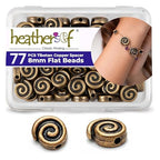 Tibetan Copper Spacer Beads 8mm Flat Round – 77pcs Metal Spacer Beads for Jewelry Making, Bracelets, Necklaces & Earrings DIY Supplies, Antique Silver Zinc Alloy - color: Copper Snail