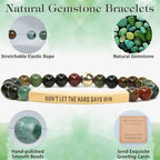 INSYOHO Dont Let the Hard Days Win Bracelet – Inspirational Healing Crystal Bracelet for Women & Men, Agate & Amethyst Beaded Adjustable, Motivational Gift for Stress Relief & Positivity - color: Green