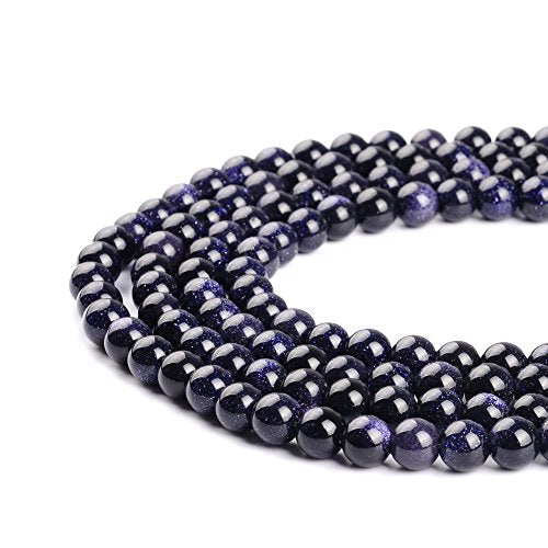 Natural Stone Beads 12mm Blue Sand Stone Round Loose Beads Crystal Energy Stone Healing Power for Jewelry Making DIY,1 Strand 15" - color: Blue Sand, size: 12MM