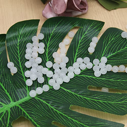 600PCS 8mm White Glass Round Beads Bulk-Imitative Jade Beads-Bracelet Loose Beads for Jewelry Making Earring, Necklaces, and DIY Crafts - size: 8mm White