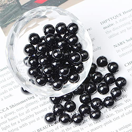 AD Beads 8mm Natural Round Loose Beads 110 Pieces, for Making 108 Mala Prayer Beads Necklace, Bracelet & Yoga Meditation, Jewelry Design (Black Onyx) - color: Black Onyx