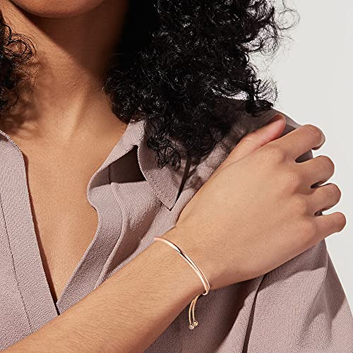 WOWORAMA Adjustable Slider Bracelets for Women Bar Friendship Bangle Bracelet for Women Gold/White Gold/Rose Gold Bolo Bracelet - color: Twist Bar-Rose Gold