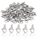200Pcs 15mm Stainless Steel Lobster Clasps Silver Lobster Claw Clasps Fasteners Hooks for DIY Necklace Bracelet Jewelry Making - color: Dark Silver, size: 15mm