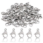 200Pcs 15mm Stainless Steel Lobster Clasps Silver Lobster Claw Clasps Fasteners Hooks for DIY Necklace Bracelet Jewelry Making - color: Dark Silver, size: 15mm