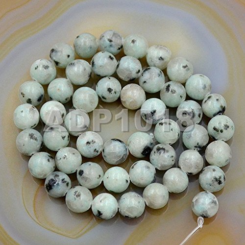 AD Beads Natural Gemstones 8mm Round Loose Beads 15'' ~ 16'' Pick Stone (Smooth Lotus Jasper) - color: Smooth Lotus Jasper