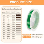 HARFINGTON 20ft Jewelry Wire, 24 Gauge (0.5mm) Brass Craft Soft Metal Tarnish Resistant Copper Beading Wire for Jewelry Making Supplies Crafting, Green - color: Green, size: 24 Gauge X 20ft