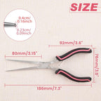 Extra Long Needle Nose Pliers For Jewelry Making 7 Inches Small Needle Nose Plier with Teeth for Fishing, Precision Jewelry Making Supplies for Small Object Gripping, Pink Tool for Women - style: Extra Long Needle Nose Pliers Serrated Jaws