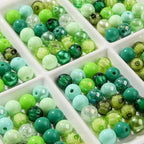 12mm Acrylic Beads 300pcs Green Focal Spacer Bead Chunk Bubblegum Beads for DIY Crafting Necklace Bracelet Jewelry Making Keychain (Green) - color: green