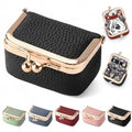 Zivyes Mini Jewelry Box Travel Small Coin Purse Organizer Case Genuine Leather Tiny Size (Black1) - color: Black1-Tiny