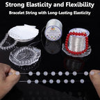 0.8 mm Stretchy Bracelet String, 2 Rolls of Crystal Clear Elastic Cord for Bracelets, Necklaces, Beading, and Jewelry Making (200 m)