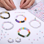 Acrylic Letter Beads Alphabet Colorful Letter White Cube Beads for Friendship Bracelets and Gifts Souvenir Jewelry Making(7 * 4mm Round,1000pcs) - color: Colorful White(Round)