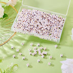 FASHEWELRY 500Pcs Acrylic Cube Vowel Letter Beads 4.5mm Square White Golden Alphabet AEIOU Spacer Beads for Friendship Bracelet Necklace Jewelry Making - color: 00-A/E/I/O/U-Gold, size: 4.5x4.5x4.5mm