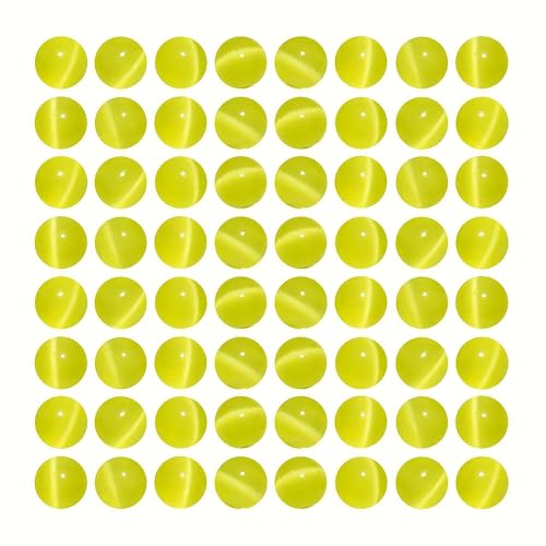 MJDCB 30pcs Lemon Yellow Cat Eye Stone Beads 12mm Round Crystal Loose Bead for Jewelry Making DIY Bracelets Necklace - color: Lemon Yellow, size: 12mm(30pcs)