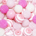 48 Pcs 20mm Beads for Pens Bubblegum Beads Pink Crystal Acrylic Round Chunky Beads Sparkly Large Balls Beads for Pen Beadable Keychain Bracelet Necklace DIY Jewelry Making Supplies - color: Pink Color