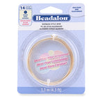 Beadalon German Style Wrapping Wire, Round, Gold Color, 14 Gauge, 1.3 m / 4.3 ft - color: Gold, size: 14 gauge / 4.3 ft