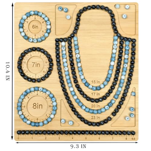 Petoysoso Bead Boards for Jewelry Making, Bamboo Beading Board for Bracelet & Necklace, Beading & Jewelry Making Supplies,Bead Tray - size: Necklace & Bracelet-M3