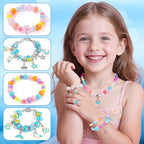 BLmukce Charm Bracelet Making Kit for Girls Ages 8-12, DIY Jewelry Making Kit & Craft Set with Beads, Charms & Necklace Kit Birthday Christmas Gift for Kids 4-6 7 8 Years Old Girl - color: Blue