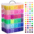 Umikk 18000 Pony Beads Bulk, 60 Colors Plastic 6x9mm Kandi Beads Bulk for Bracelets Making Hair Braiding Jewelry Making DIY Crafts (10.3LB, Shockproof Package) - color: 60colors18000pcs