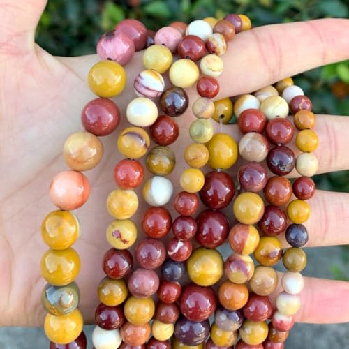 90pcs Adabele Natural Mookaite Jasper Healing Gemstone 4mm (0.16 inch) Small Round Beads Gem Stone Spacer for Craft Jewelry Making GF22-4 - color: Mookaite Jasper, size: 4mm (90pcs/1 Strand)