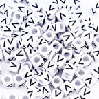 500Pcs Cube Letter Beads V 6X6mm Single Acrylic Alphabet Beads for Friendship Bracelets Making - color: Square - V