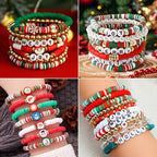 1480pcs Christmas Polymer Clay Beads Charms Friendship Bracelet Necklace Earring Jewelry Making kit, Accessories for Arts Crafts DIY Gifts for Women Girls - color: A4#Christmas