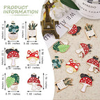 24 Pieces Mushroom Enamel Charm Pendant Plants Alloy Enamel Charm Mixed Shape Pendant for Jewelry Necklace Bracelet Earring Making Crafts