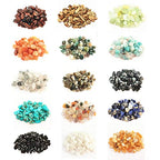 Gemstone Chip Beads DIY Jewelry Making, Healing Engry Crystals Polishing Crushed Irregular Shaped Beads with Box (15 Materials B) - color: 15 Materials B