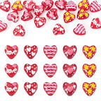 Red Heart Beads Glass Cute Heart Hand Drawn Beads Craftdady 20Pcs Love Loose Spacer Beads Red Bracelet for DIY Earring Necklace Jewelry Making-14mm - color: Red