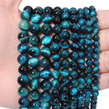 35pcs 10mm Natural Aquamarine Tiger Eye Gemstone Beads Energy Healing Crystal Round Loose Stone Beads for Jewelry Making, DIY Bracelets Necklaces - color: Aquamarine Tiger Eye, size: 10mm