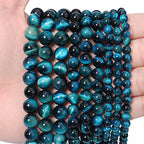 35pcs 10mm Natural Aquamarine Tiger Eye Gemstone Beads Energy Healing Crystal Round Loose Stone Beads for Jewelry Making, DIY Bracelets Necklaces - color: Aquamarine Tiger Eye, size: 10mm