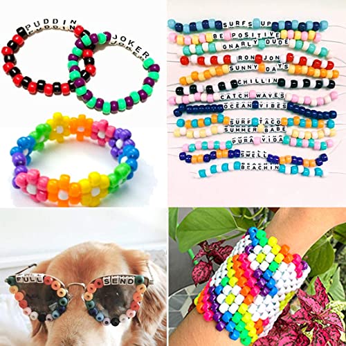 MIIIM 1000PCS 6x9mm Pony Beads Bulk for Christmas, Bracelets Making Kit, Kandi, Hair Braids, Craft Jewelry Making (Christmas) - color: Christmas
