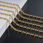 KYUNHOO 2 Meters Hollow Bone Link Jewelry Making Chains Bulk Gold Plated Stainless Steel Chain for Crafting DIY with Lobster Clasps and Jump Rings - color: Bone Gold