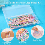 Elecrelive 10 Strands Polymer Clay Beads 4 mm Handmade Vinyl Heishi Beads Flat Round Disc Beads Loose Spacer Beads for Surfer Choker Necklace Bracelet Earrings Jewelry Making - color: Mixed Color
