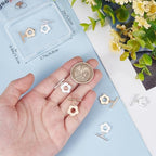 Beebeecraft 1 Box 10 Sets Flower Toggle Clasps 18K Gold & Sterling Silver Plated Brass Toggle Jewelry Clasps Connector T Bar Clasps with Jump Rings for Necklace Bracelet DIY Crafts Making - color: Gold and Silver
