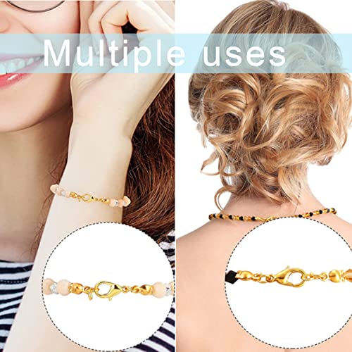 1500 Pieces Beads Tips Knot Covers Clamshell Crimp Tips Beads Set Calotte Ends Knot Covers Fold-Over Bead Covers for Jewelry Making DIY Bracelet Necklaces(Gold) - color: Gold