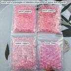 850pcs Acrylic Round Faceted Beads 6mm 8mm 10mm 12mm Faceted Round Spacer Beads for Bracelets Necklace Earring DIY Jewelry Making Craft(Pink) - color: Pink