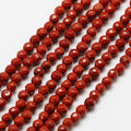 LiQunSweet 130 Pcs 3mm Natural Red Jasper Bead Strands Faceted Round Small Loose Crystal Gemstone Bead Spacer for Jewelry Necklace Bracelet Charms - color: Natural Red Jasper Bead_3mm