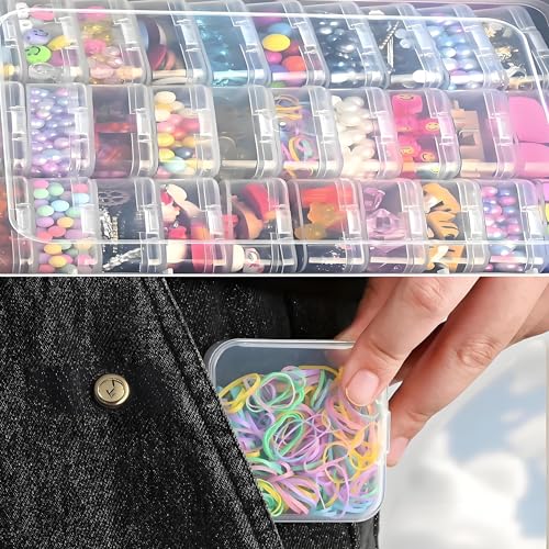 Clear Plastic Organizer Box 18 Pack-Multi Sized Containers with Lids for Beads,Crafts,Small Items,Stackable,Clear Storage Solution Home and Office Organization,Craft Supply,Bead Storage - size: 18 Pieces Mixed Set