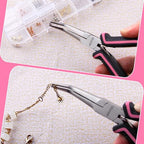 Mini Bent Needle Nose Pliers Smooth Jaws Small Bent Long Nose Pliers Tweezers Long Nose Pliers Jewelry Pliers Pink Tool for Jewelry Making, Wire Wrapping and Object Gripping with Soft Grip - style: Bent Needle Nose Plier Smooth Jaws
