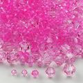 1310pcs Bicone Crystal Glass Beads 2mm 3mm 4mm 6mm 8mm Faceted Crystal Spacer Beads for Bracelets Necklace Pendants Earrings DIY Jewelry Craft Making(Pink) - color: Pink