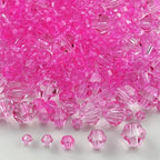 1310pcs Bicone Crystal Glass Beads 2mm 3mm 4mm 6mm 8mm Faceted Crystal Spacer Beads for Bracelets Necklace Pendants Earrings DIY Jewelry Craft Making(Pink) - color: Pink