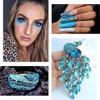1440pcs SS16 4.0mm Aquamarine Flatback Rhinestones bulk K9 Glass Water Blue Crystals Nail Art Gems Round Stones Diamonds Lake Blue Nail Charms Jewels for Nails Eyes Face Makeup Crafts DIY Tumblers etc - color: Aquamarine, size: Ss16