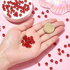 UR URLIFEHALL 100 Pcs Handmade Lampwork Glass Heart Beads Love Red Heart Shape Crystal Spacer Beads for DIY Jewelry Making Crafts - color: 100pcs-6x6.5x4.7mm-red heart beads