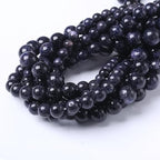 Natural Blue Stars Shine Stones Gemstone Round Crystal Energy Jade Beads Stone Beads for Jewelry Making DIY Bracelet Necklace Jewelry Making 1 Strand 15.5inch 31PCS 12MM - color: Blue stars shine stone, size: 12MM