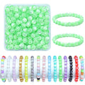 200pcs Glass Beads, 8mm Crystal Round Glass Beads for Bracelet, Jewelry Making, DIY Crafts, Single Box (Green) - color: Green