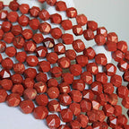MJDCB Best Sellers Natural Stone Beads Faceted Polygon Red Stone Crystal Energy Stone Healing Power for Jewelry Making(8mm) - color: Red Stone