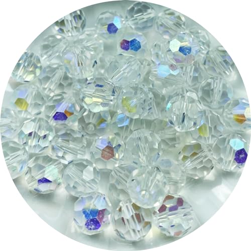Crystal Glass Beads 500 Pieces 3mm Round Faceted Glass Spacer Beads for Jewelry Making Bracelet Earring Necklace DIY Craft Supplies(Crystal Clear AB) - color: Crystal Clear AB, size: 3mm