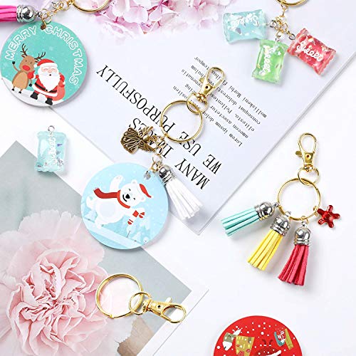 100PCS Gold Swivel Clasps Lanyard Snap Hooks with Key Rings, Key Chain Clip Hooks Lobster Claw Clasps for Keychains Jewelry DIY Crafts - color: Gold